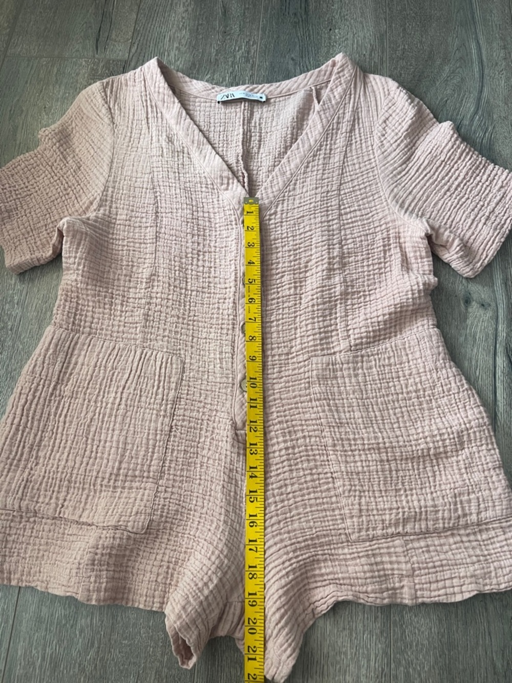 Zara Dusty Pink  Button-Front Romper - Picture 5 of 12